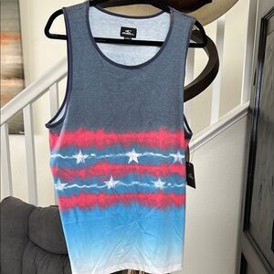 O'Neill Gray and Red Sleeveless Tank Top